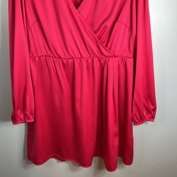 Vero Moda Short Satin Dress Fuchsia Size 14 - Picture 7 of 11
